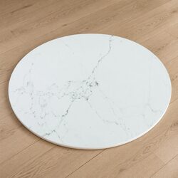 Practical White Round Marble Design Table Top Ø60cm for Easy Use