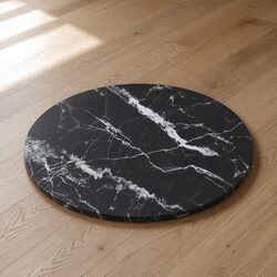 Reliable and Stylish Black Marble Round Glass Table Top