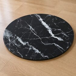 Warm and Durable Round Black Marble Design Table Top Ø70cm