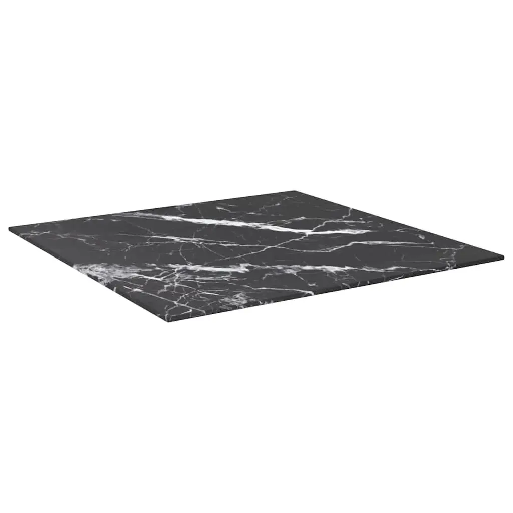 60x60cm Black Marble Glass Table Top