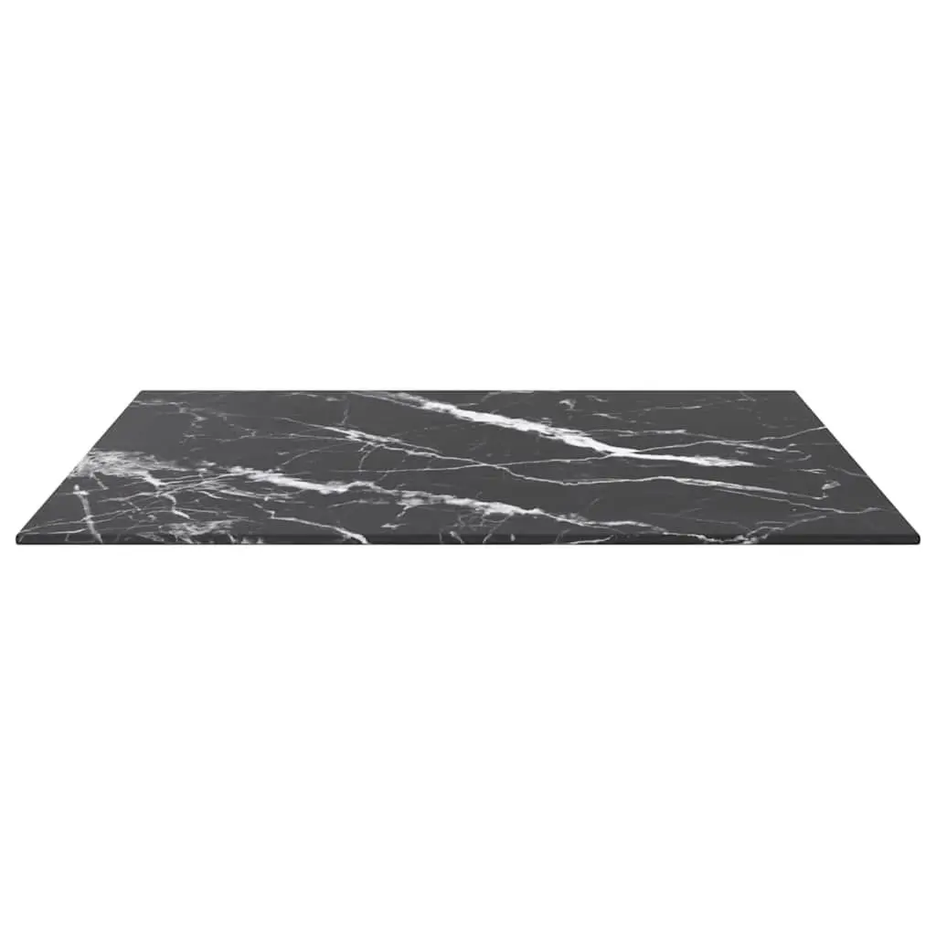 60x60cm Black Marble Glass Table Top
