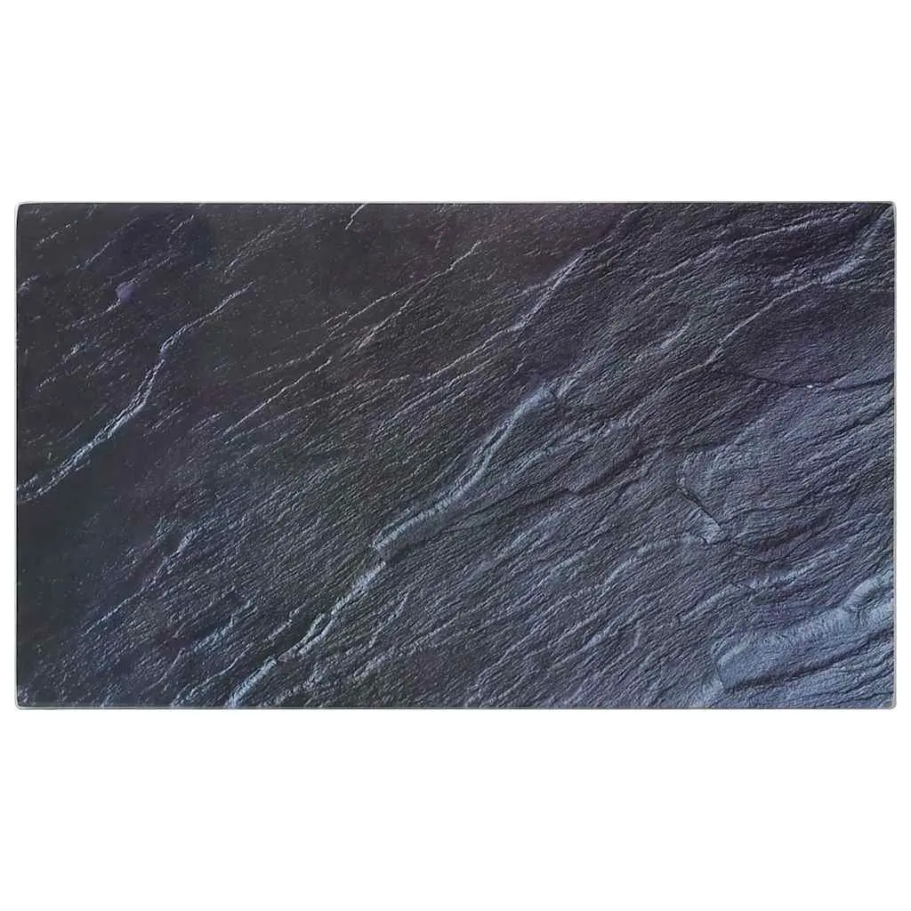 Tempered Glass Chopping Boards Set 2 Multi-Purpose Kitchen Cutting Black Stone Pattern