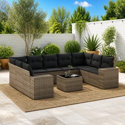 Comfort and Value: 10 Piece Grey Garden Sofa Set
