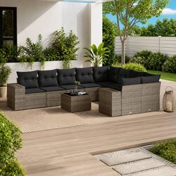 Reliable 10-Piece Grey Garden Sofa Set for Your Home