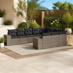 Comfortable 10 Piece Garden Sofa Set with Low Maintenance
