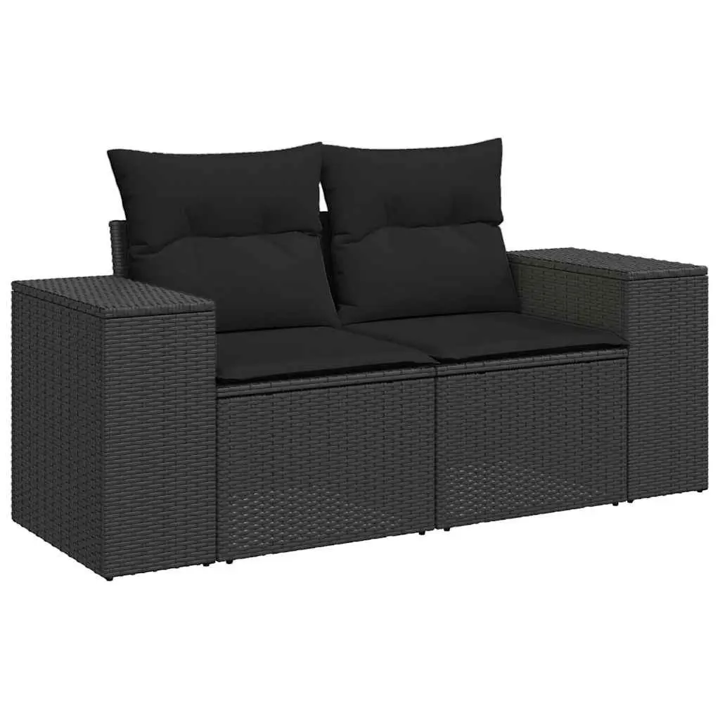 Garden Sofa Set Modular Outdoor Furniture 10 Piece Black