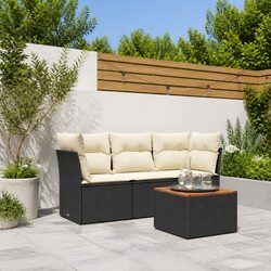 Comfortable and Practical 4 Piece Outdoor Sofa Set in Black