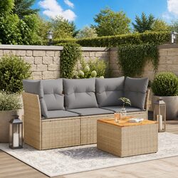 Reliable and Stylish 4-Piece Garden Sofa Set with Cushions