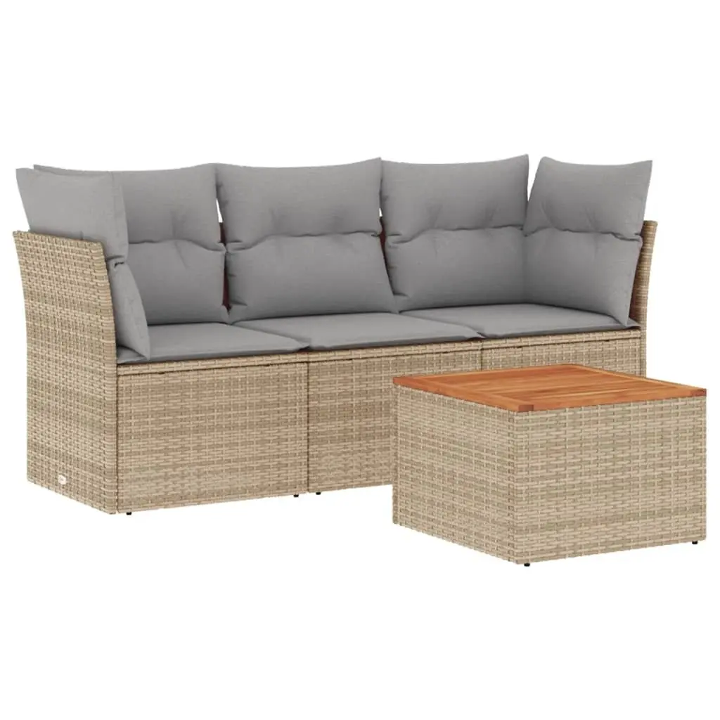 4-Piece Garden Sofa Set with Cushions