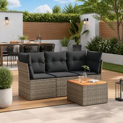 Comfort and Value in This 4-Piece Grey Sofa Set