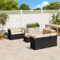 Comfortable 6-Piece Outdoor Sofa Set in Black