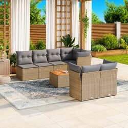Comfortable and Stylish 8-Piece Rattan Garden Sofa Set