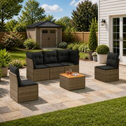 Comfortable 6-Piece Modular Garden Sofa Set