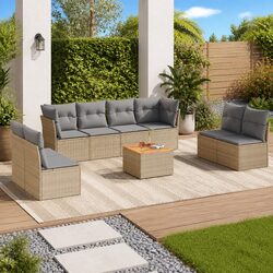 Reliable 9 Piece Garden Sofa Set with Removable Covers