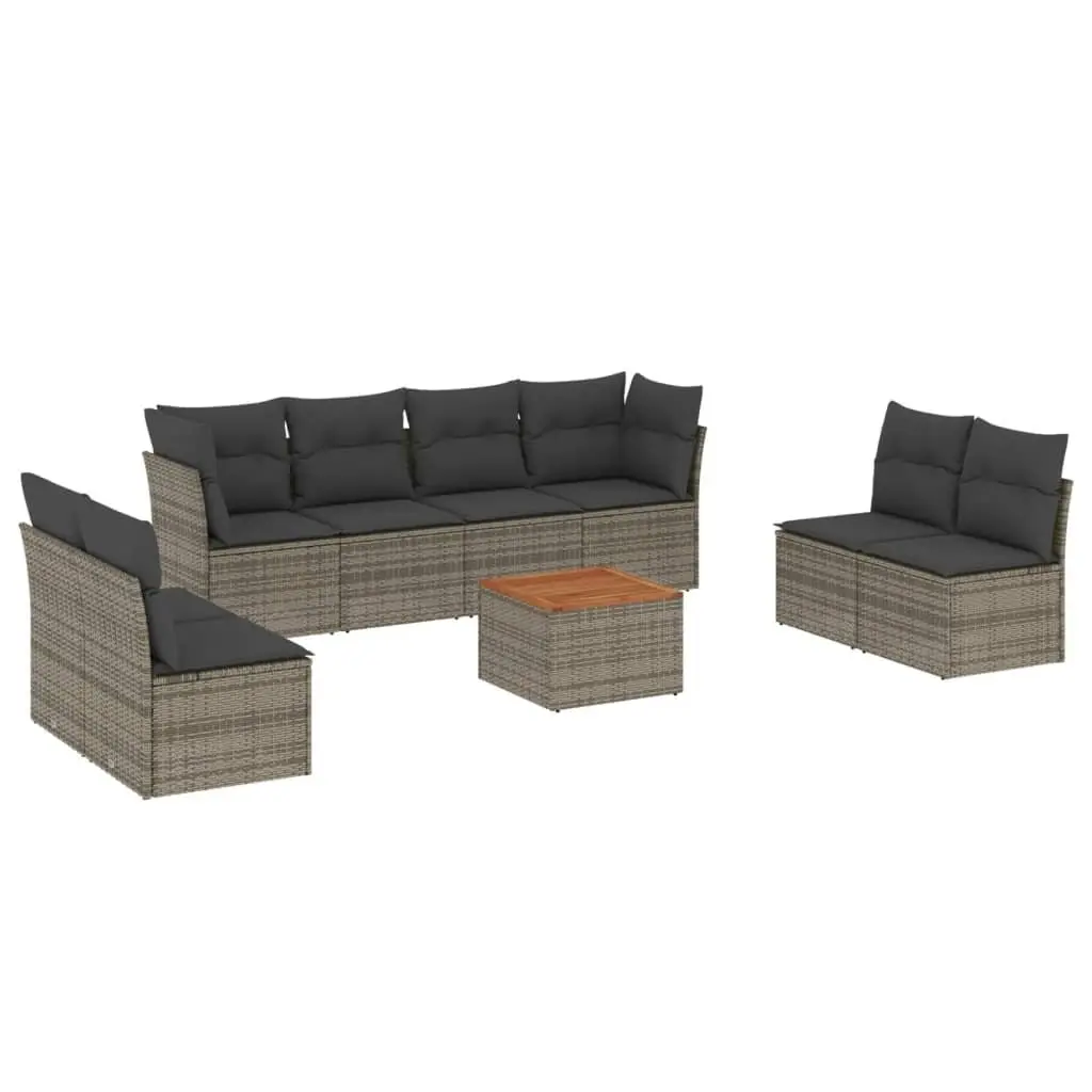 9 Piece Garden Sofa Set Outdoor Furniture Patio Lounge Grey