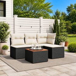 Comfort and Value: 5 Piece Black Garden Sofa Set