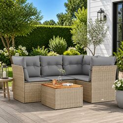 Practical 5 Piece Outdoor Sofa Set with Removable Covers