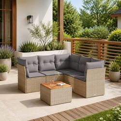 Value-Driven 6-Piece Garden Sofa Set in Beige