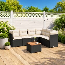 Comfortable 7 Piece Garden Sofa Set with Thick Cushions