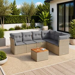 Durable 7-Piece Outdoor Sofa Set with Comfortable Cushions