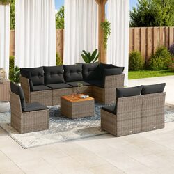 Comfortable 9-Piece Garden Sofa Set with Removable Covers