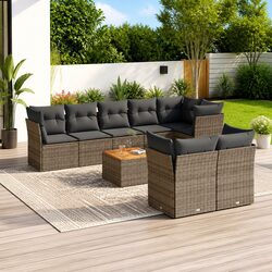 Comfortable 9 Piece Garden Sofa Set for Outdoor Enjoyment