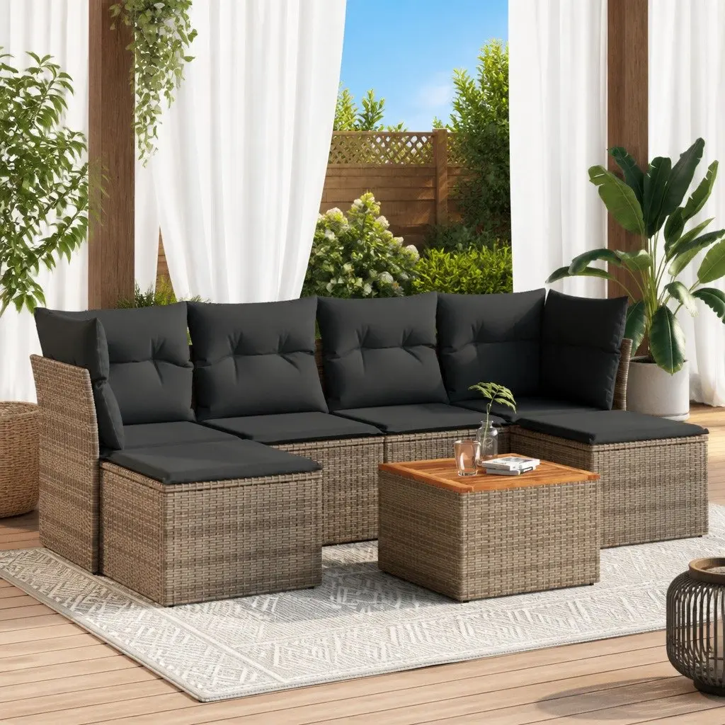 Garden Sofa Set 7 Piece Outdoor Furniture Patio Seating Grey