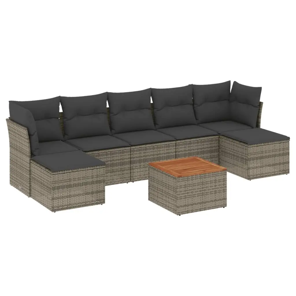 Garden Sofa Set Modular Outdoor Furniture 8 Piece Grey Patio Lounge