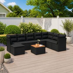 Comfortable 9 Piece Garden Sofa Set for Your Outdoor Enjoyment