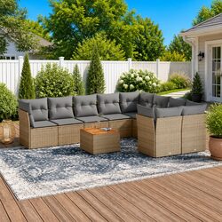 Comfortable and Stylish 10-Piece Sofa Set in Beige