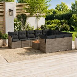 Practical 11 Piece Grey Garden Sofa Set for Value Seekers