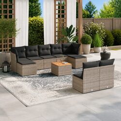 Value-Driven 10-Piece Grey Garden Sofa Set