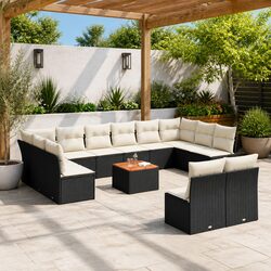 Quality 13-Piece Black Garden Sofa Set with Easy Care