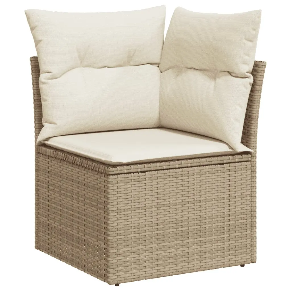 Garden Sofa Set Modular Outdoor Furniture 14 Piece Beige with Cushions
