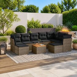 Comfort-Driven 10-Piece Grey Sofa Set for Outdoors