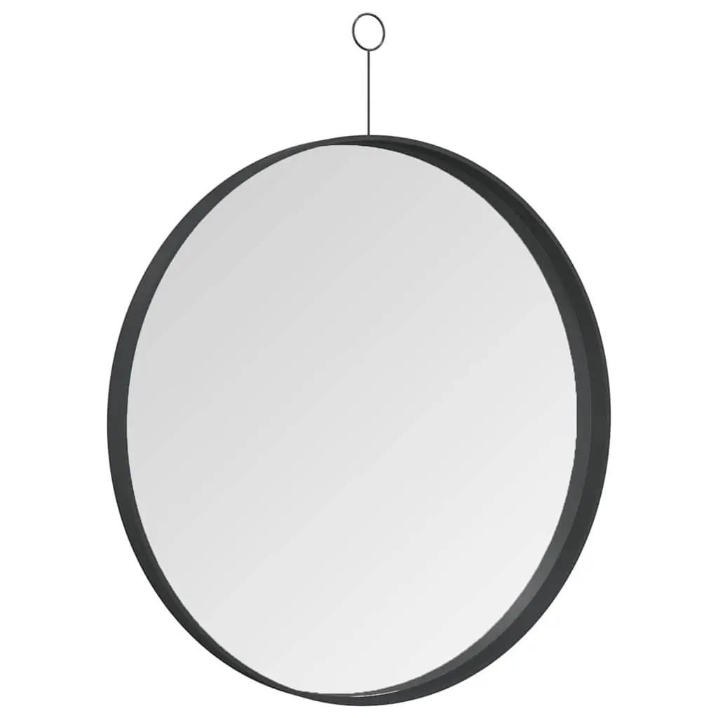 Hanging Wall Mirror Black 50cm Diameter Modern Home Decor