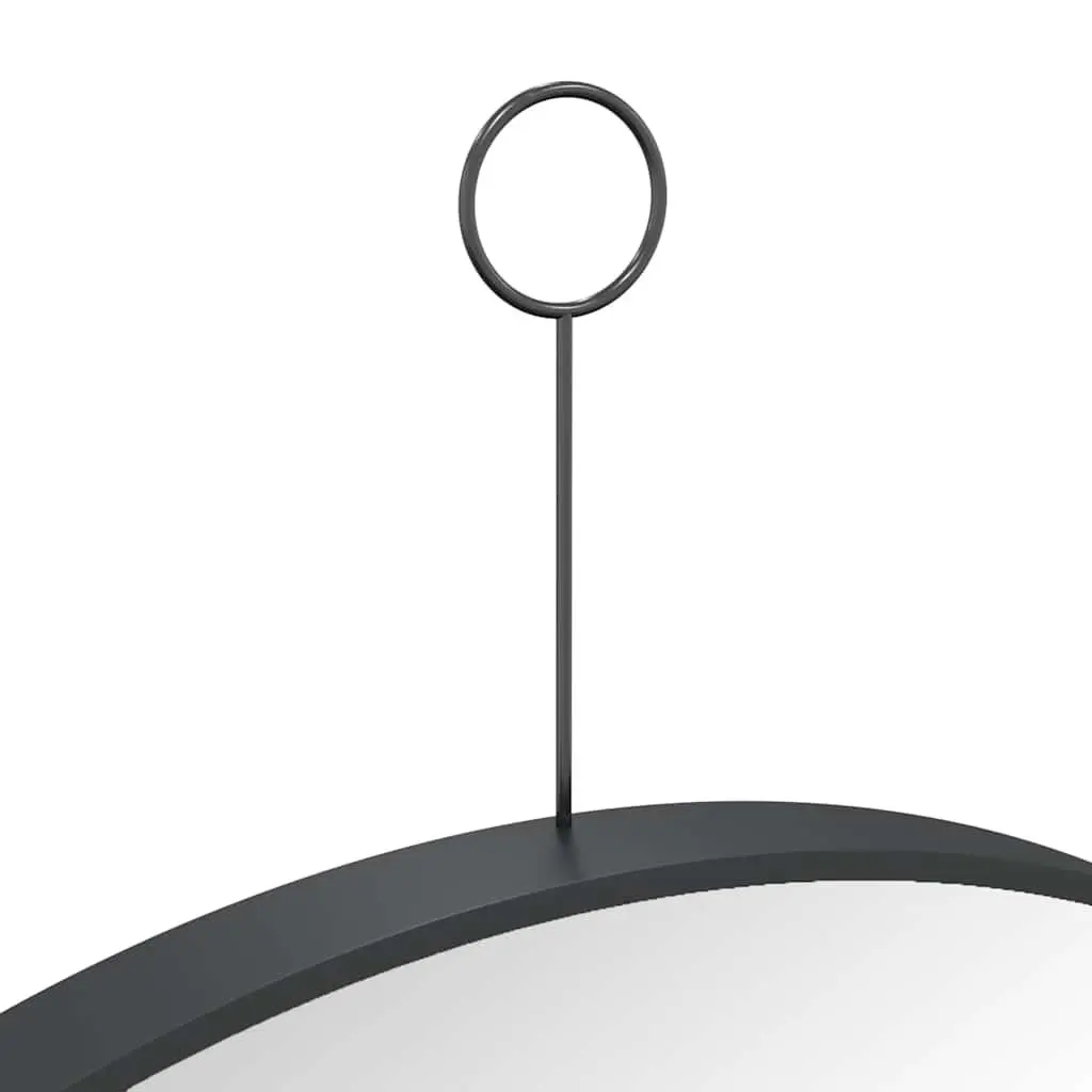 Hanging Wall Mirror Black 50cm Diameter Modern Home Decor
