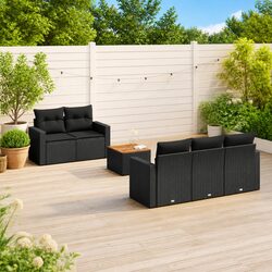 Comfortable 6 Piece Garden Sofa Set with Practical Features