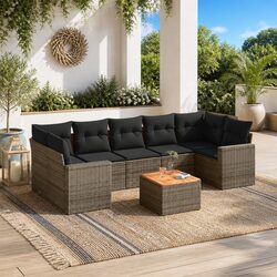 Comfort and Value: 8-Piece Outdoor Sofa Set in Grey