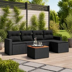 Affordable 6 Piece Garden Sofa Set with Practical Features
