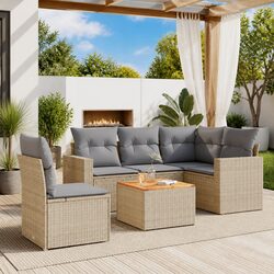 Comfortable 6 Piece Outdoor Garden Sofa Set with Value