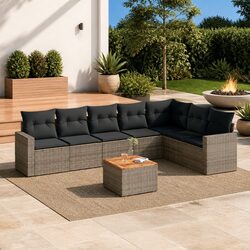 Comfortable 8 Piece Grey Sofa Set for Outdoor Relaxation