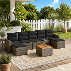 Reliable 8 Piece Outdoor Sofa Set with Comfortable Cushions