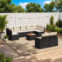10 Piece Black Sectional Sofa Set - Practical & Comfortable