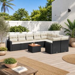 Comfortable 10-Piece Outdoor Sofa Set in Black for Your Space