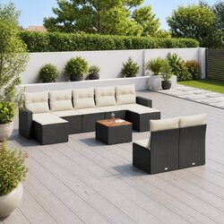 Practical 10-Piece Outdoor Sofa Set with Padded Cushions