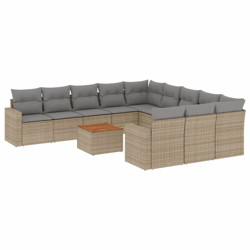 Outdoor Sectional Sofa Set Modular Garden Furniture 12 Piece Beige