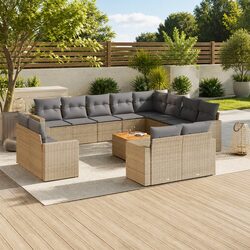 Reliable 13-Piece Garden Sofa Set with Cushions