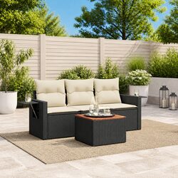 Quality and Value: 4-Piece Black Outdoor Sofa Set
