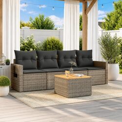 5-Piece Grey Garden Sofa Set: Practical and Stylish